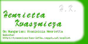 henrietta kvasznicza business card